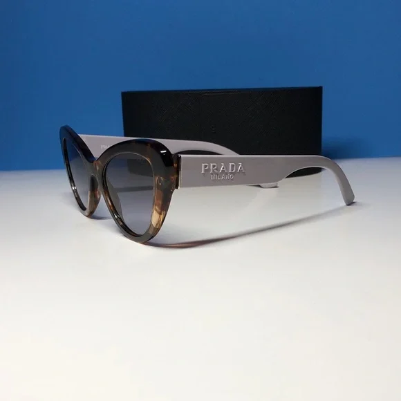 Prada SPR 13Y 07R081 Tortoise Shell Cat-Eye Sunglasses
